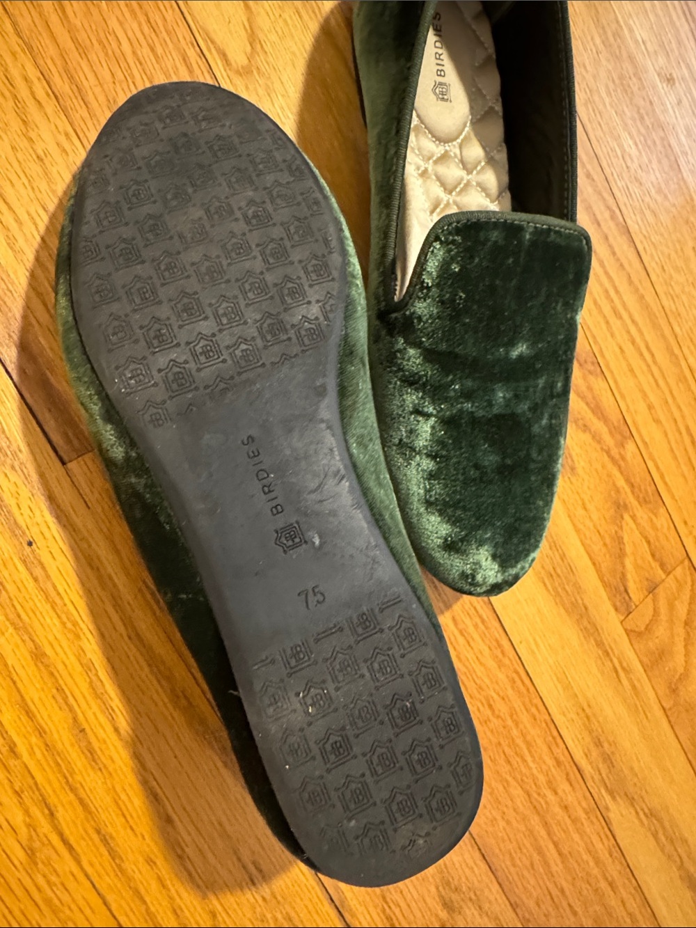 Birdies “The Heron” Olive Green Velvet Loafers 7.5 - Picture 4 of 5